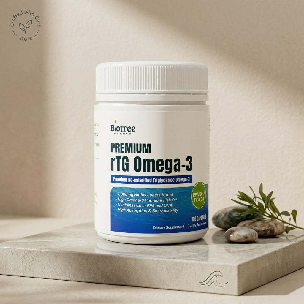 Biotree Premium rTG Omega-3 น้ำมันปลาทะเลน้ำลึก สูตรดูดซึมประสิทธิภาพสูง (180 ซอฟท์เจล)